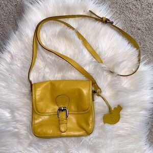 White Stuff Yellow Leather Crossbody EUC